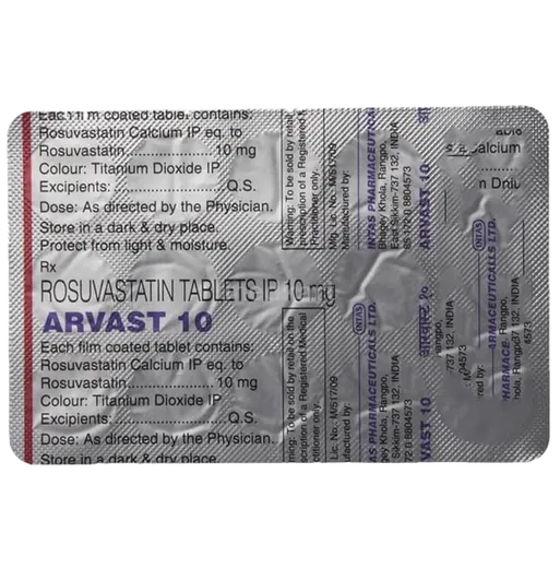arvast 10mg tablet 15's
